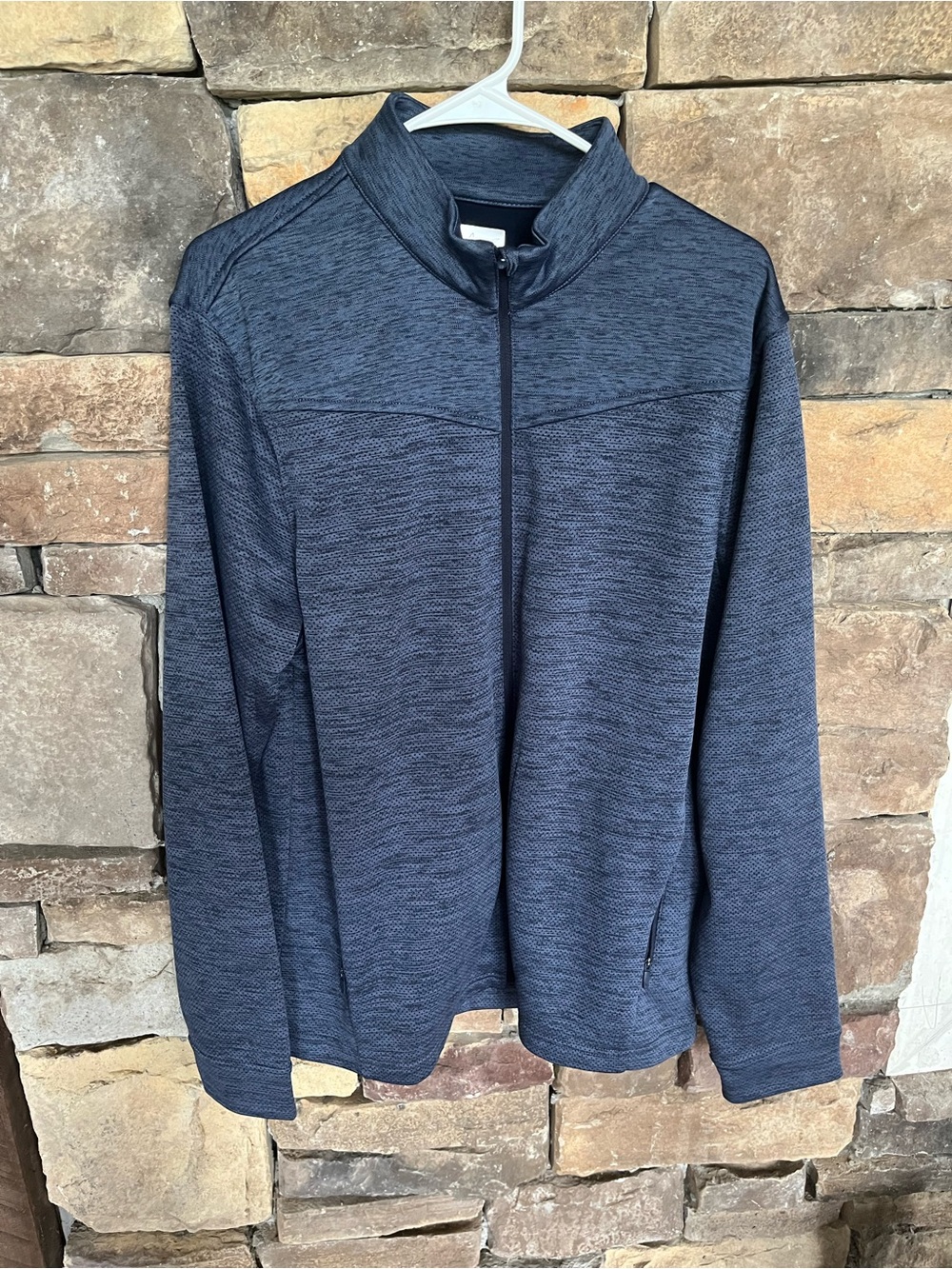 Greg Norman Men’s Large Full Zip Golf Jacket Blue Performance Long Sleeve